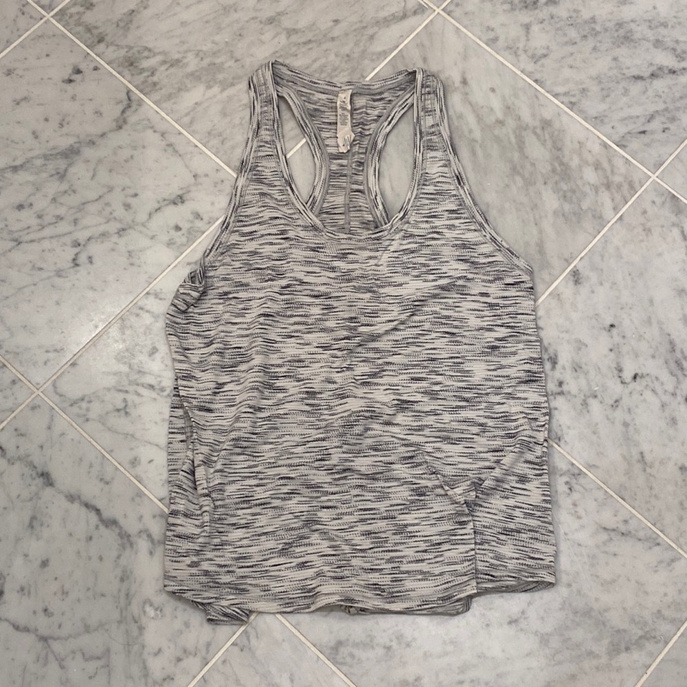 Lululemon tank gray white - back slit - space dye - 4